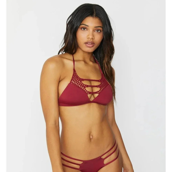 Frankies Bikinis Sienna Top, Merlot - Picture 7 of 8